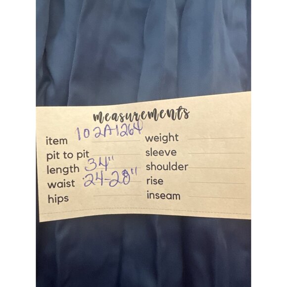 2/$30 ZARA Womens Small Blue Pleated Maxi Polyester Blend - Picture 7 of 11